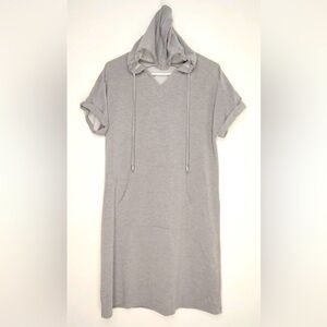 Nanette Lepore Oversized Pullover Hoodie Gray Short Sleeve Women’s Small
